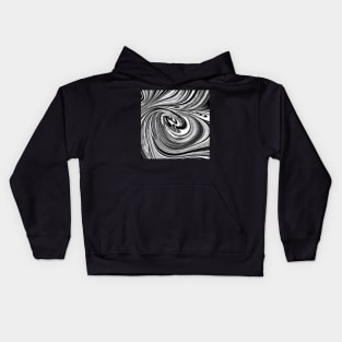 Black and White Abstract Paint Swirl Kids Hoodie